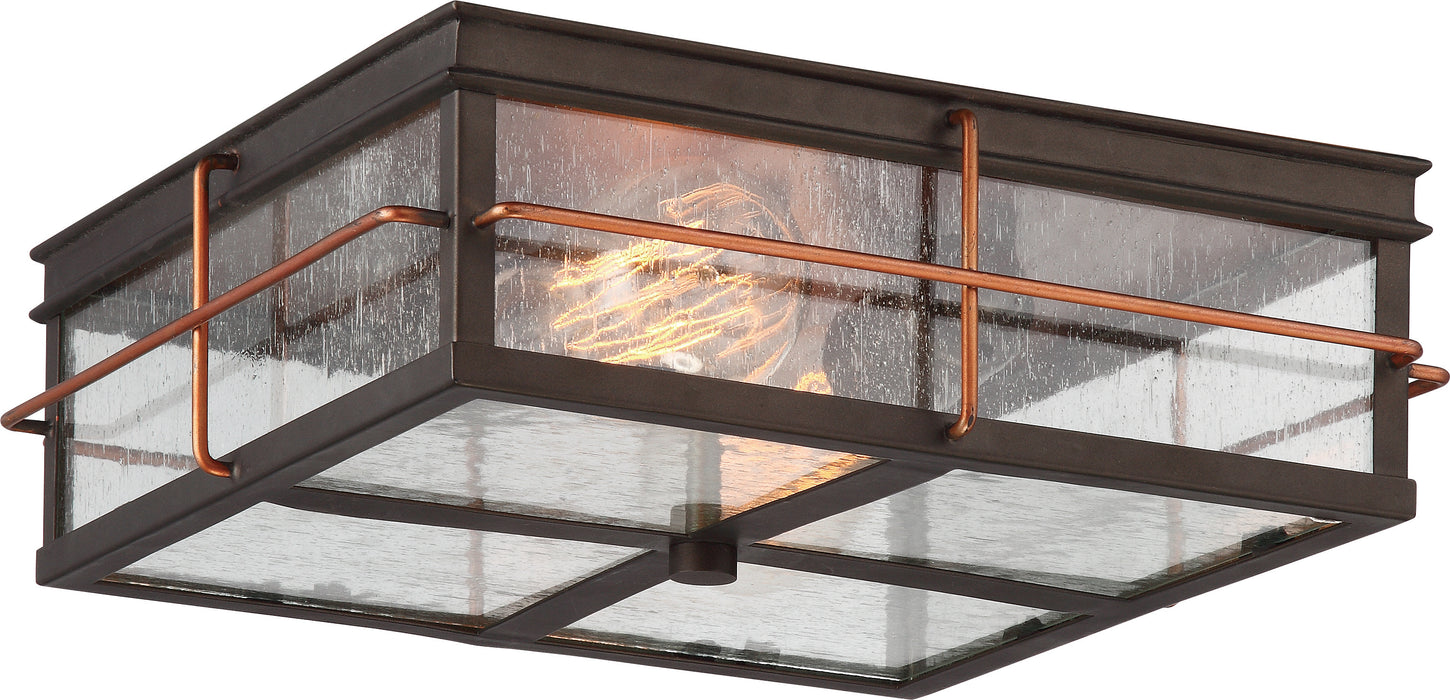 Howell Two Light Flush Mount in Bronze / Copper Accents