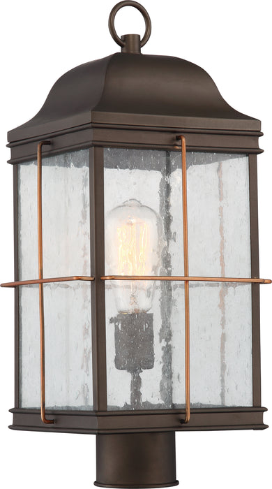 Howell One Light Post Lantern in Bronze / Copper Accents