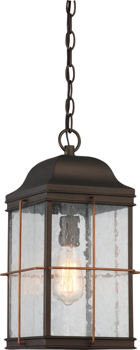 Howell One Light Hanging Lantern in Bronze / Copper Accents