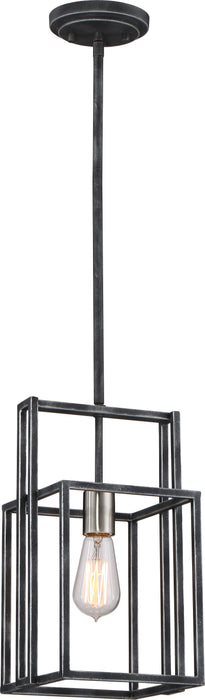 Lake One Light Mini Pendant in Iron Black / Brushed Nickel Accents