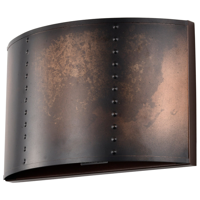 Kettle One Light Wall Sconce in Weathered Brass
