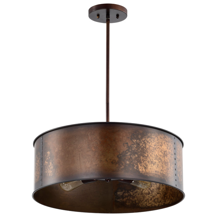 Kettle Four Light Pendant in Weathered Brass