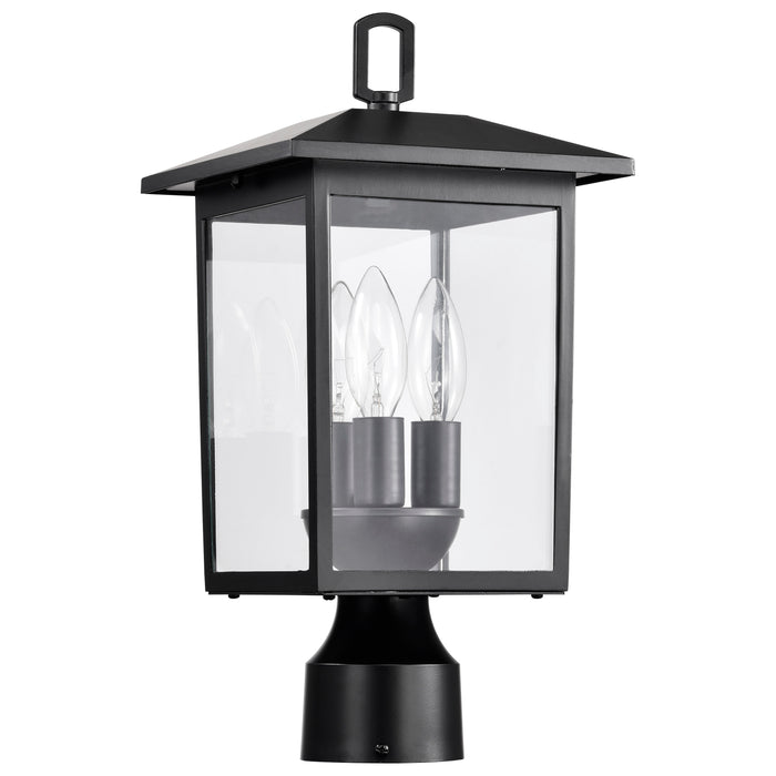 Jamesport Three Light Outdoor Post Lantern in Matte Black