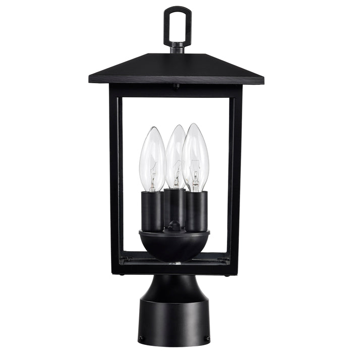 Jamesport Three Light Outdoor Post Lantern in Matte Black