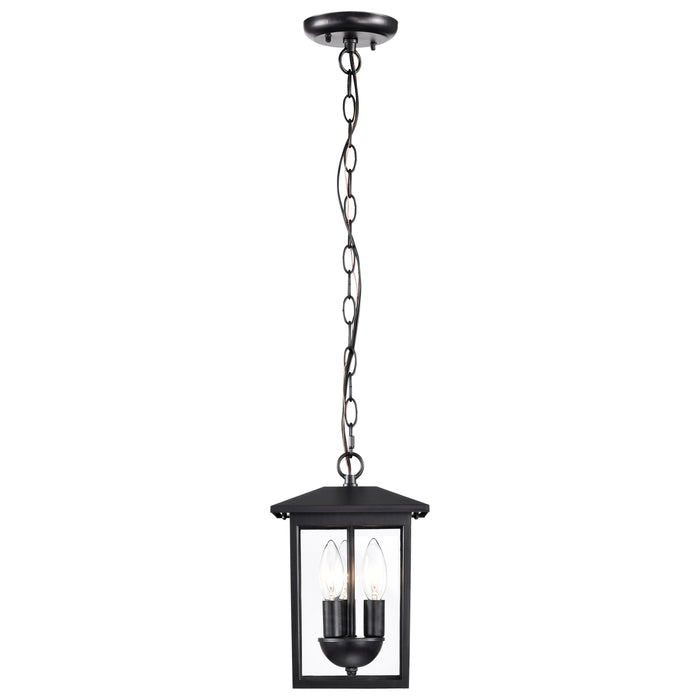 Jamesport Three Light Outdoor Hanging Lantern in Matte Black