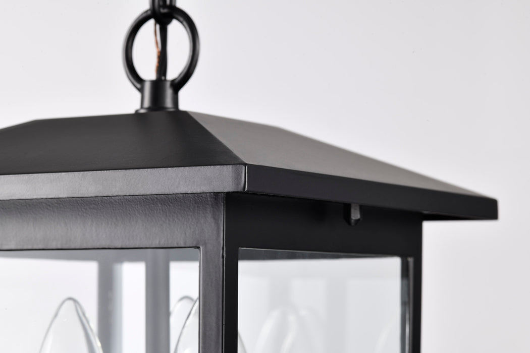 Jamesport Three Light Outdoor Hanging Lantern in Matte Black