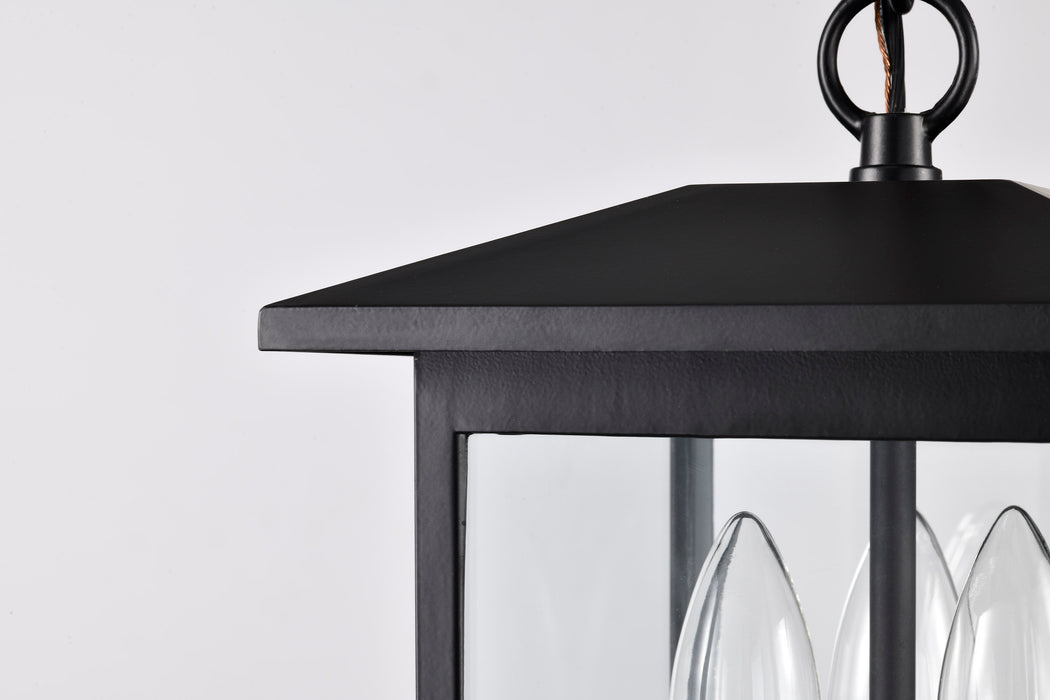 Jamesport Three Light Outdoor Hanging Lantern in Matte Black