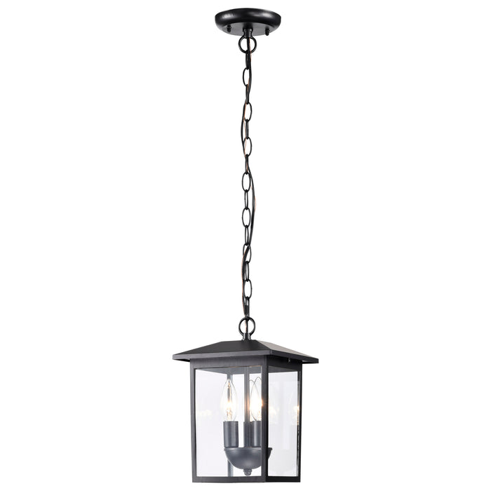 Jamesport Three Light Outdoor Hanging Lantern in Matte Black