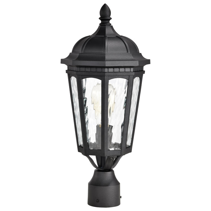 East River One Light Outdoor Post Lantern in Matte Black