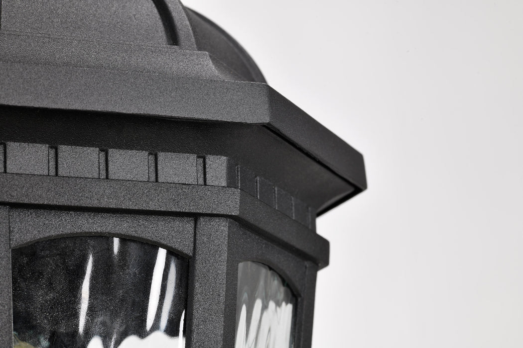 East River One Light Outdoor Post Lantern in Matte Black