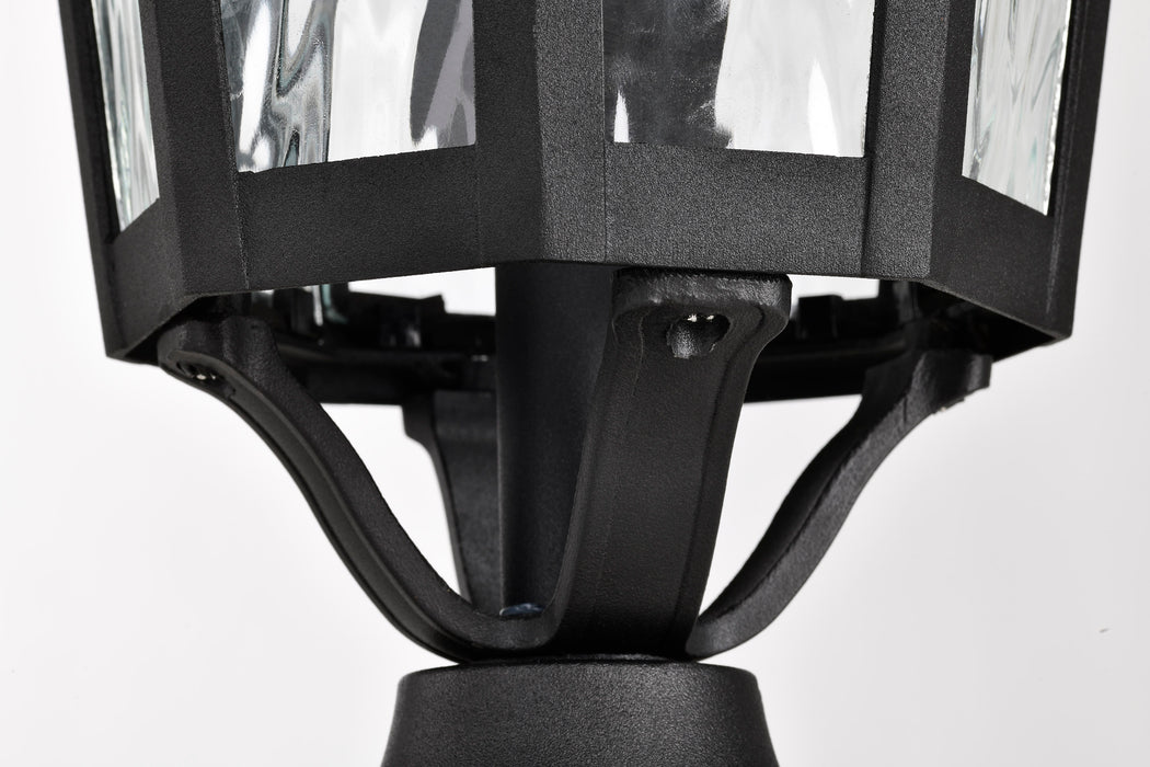 East River One Light Outdoor Post Lantern in Matte Black