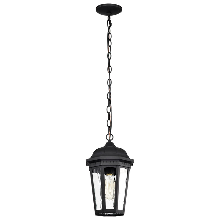 East River One Light Outdoor Hanging Lantern in Matte Black