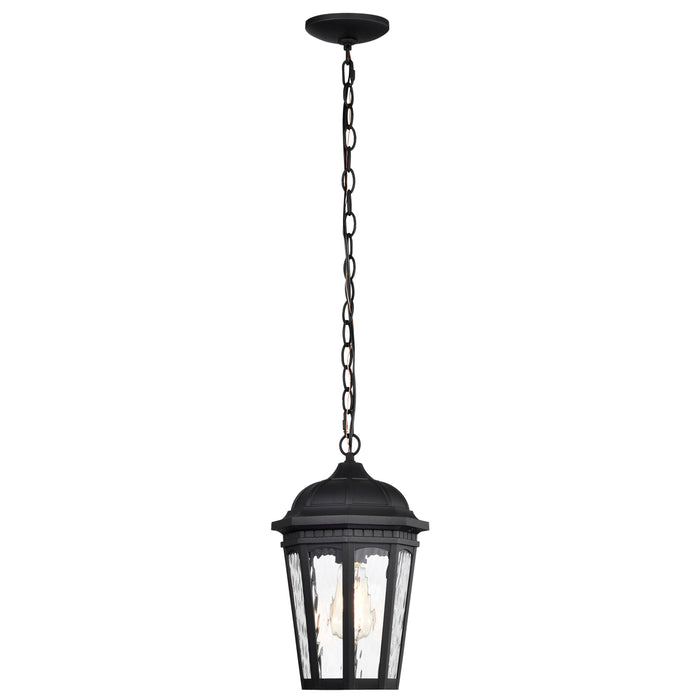 East River One Light Outdoor Hanging Lantern in Matte Black