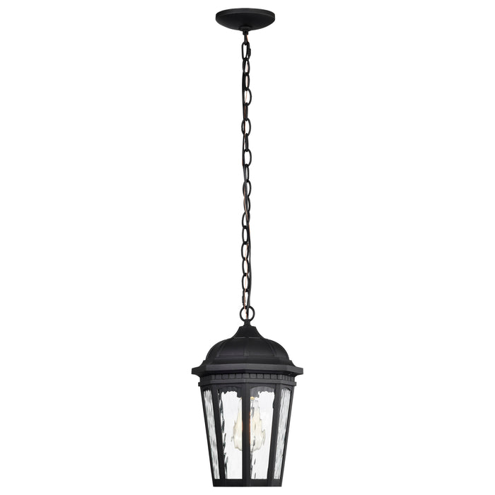 East River One Light Outdoor Hanging Lantern in Matte Black