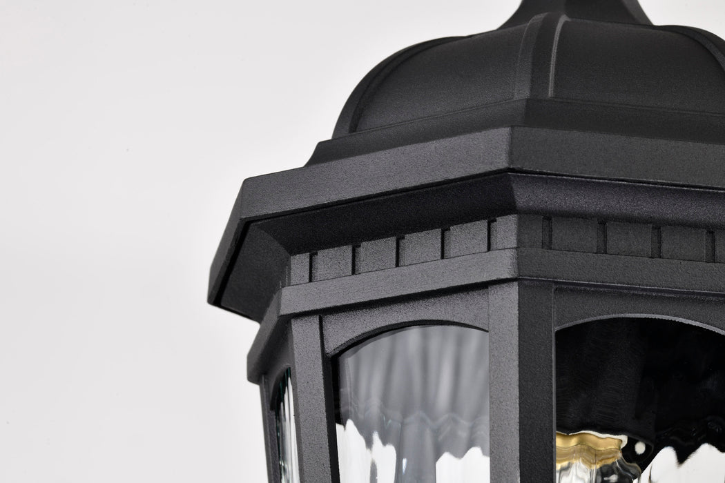 East River One Light Outdoor Hanging Lantern in Matte Black