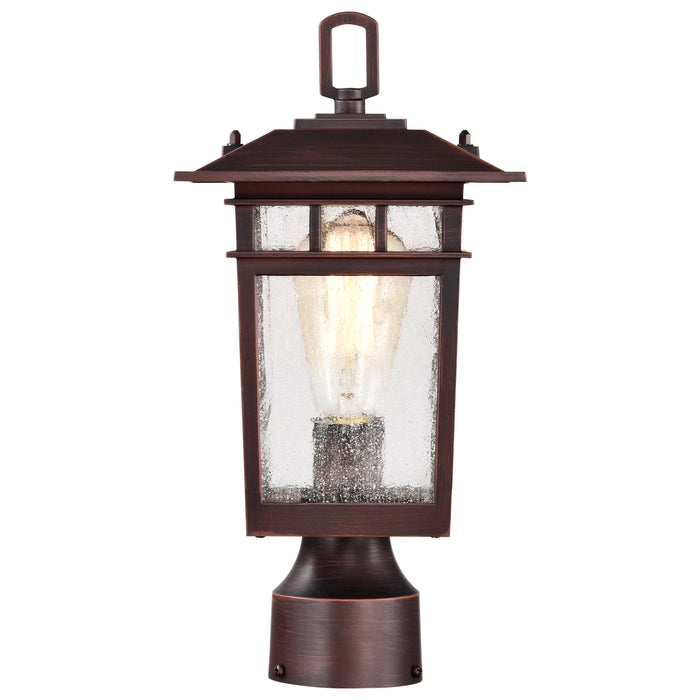 Cove Neck One Light Outdoor Post Lantern in Rustic Bronze