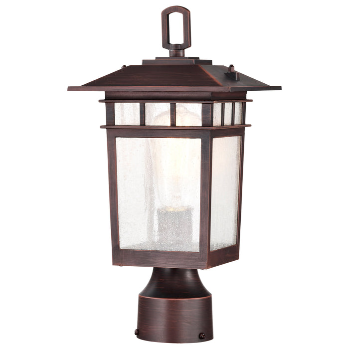 Cove Neck One Light Outdoor Post Lantern in Rustic Bronze