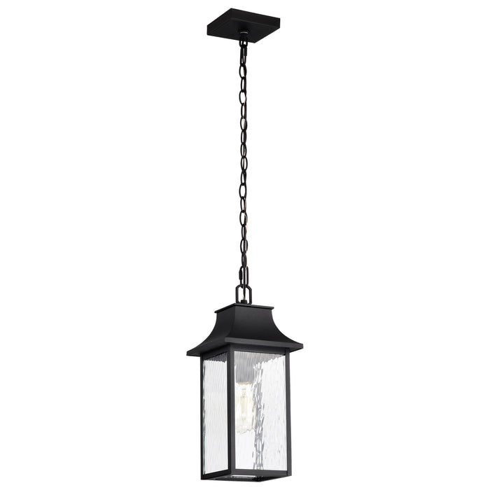 Austen One Light Outdoor Hanging Lantern in Matte Black