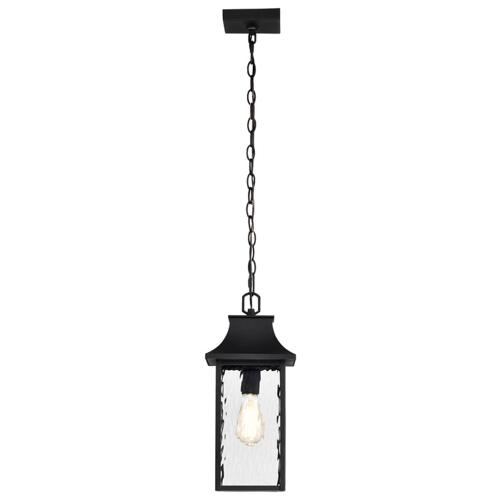 Austen One Light Outdoor Hanging Lantern in Matte Black