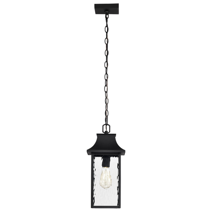 Austen One Light Outdoor Hanging Lantern in Matte Black