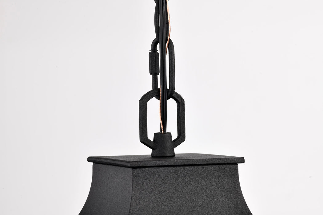 Austen One Light Outdoor Hanging Lantern in Matte Black