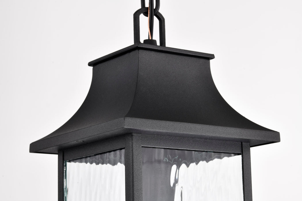 Austen One Light Outdoor Hanging Lantern in Matte Black