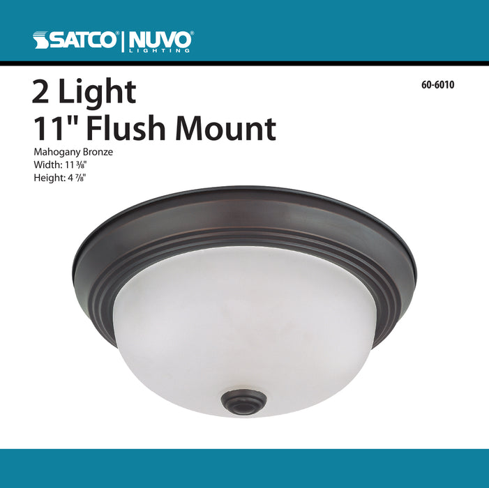 Two Light Flush Mount in Mahogany Bronze