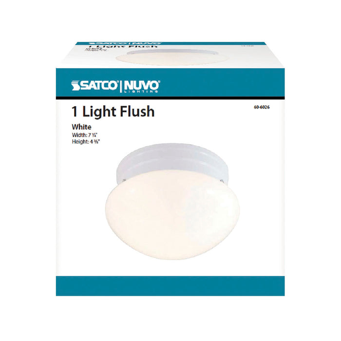 One Light Flush Mount in White