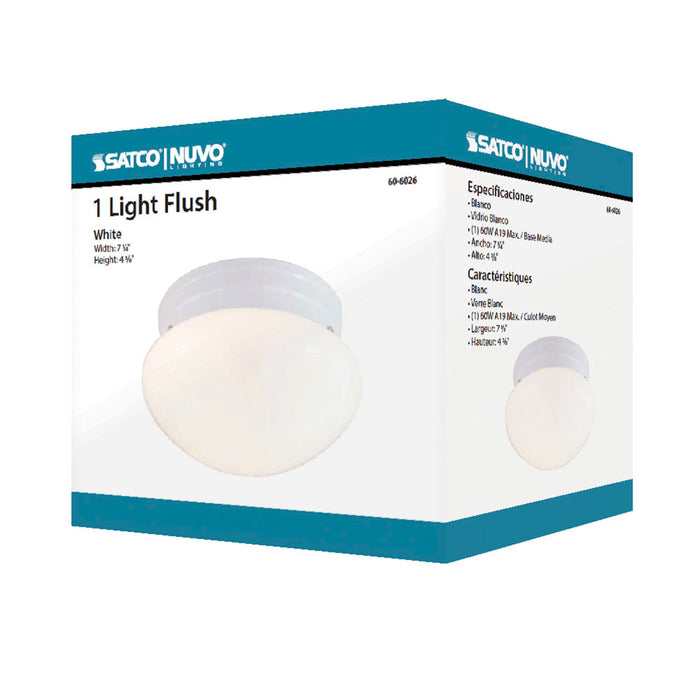 One Light Flush Mount in White