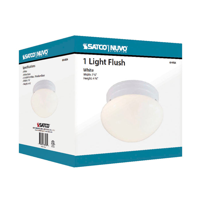 One Light Flush Mount in White