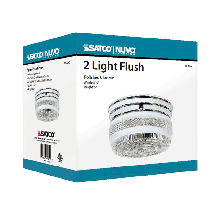 Two Light Flush Mount in Polished Chrome