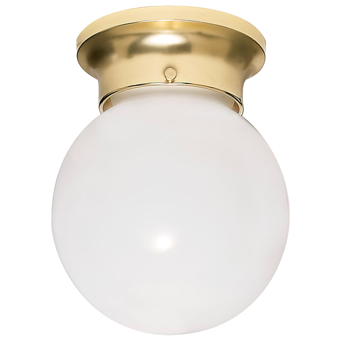 One Light Flush Mount in Polished Brass