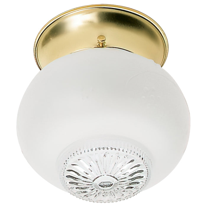 One Light Flush Mount in Polished Brass