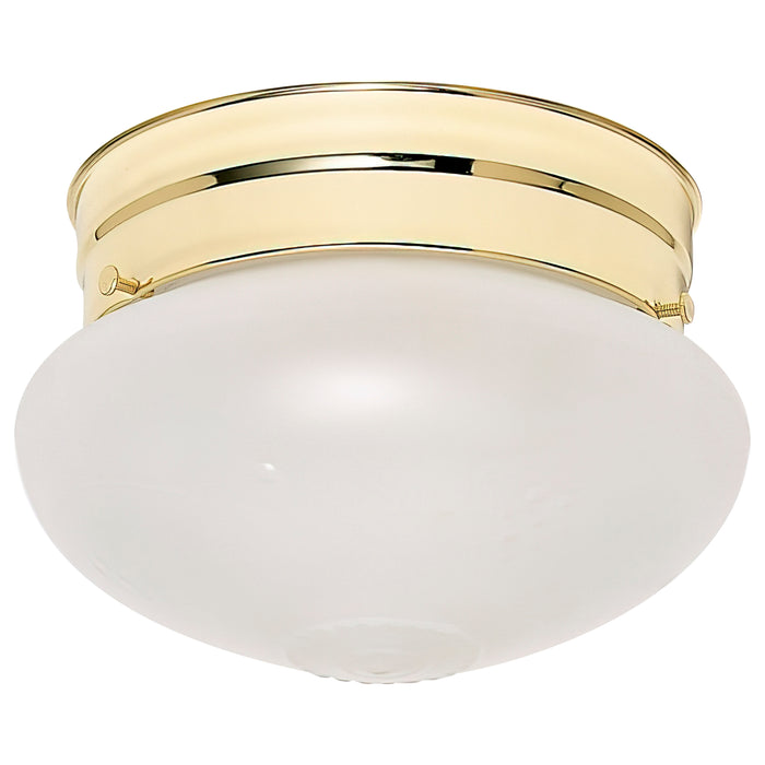 One Light Flush Mount in Polished Brass