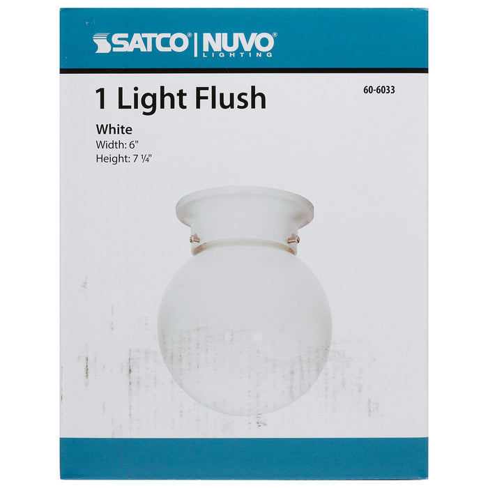 One Light Flush Mount in White