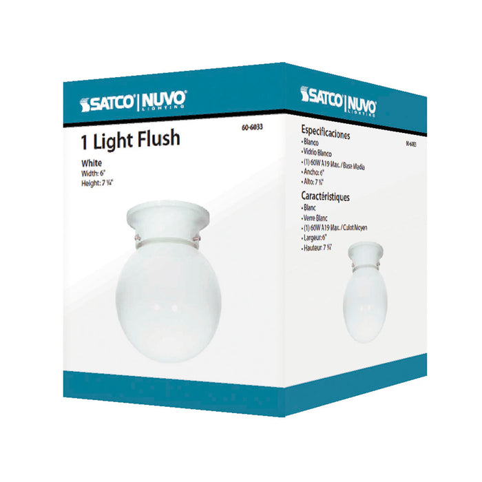 One Light Flush Mount in White