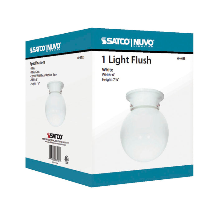One Light Flush Mount in White
