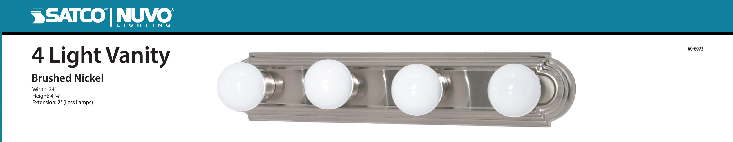 Four Light Vanity in Brushed Nickel