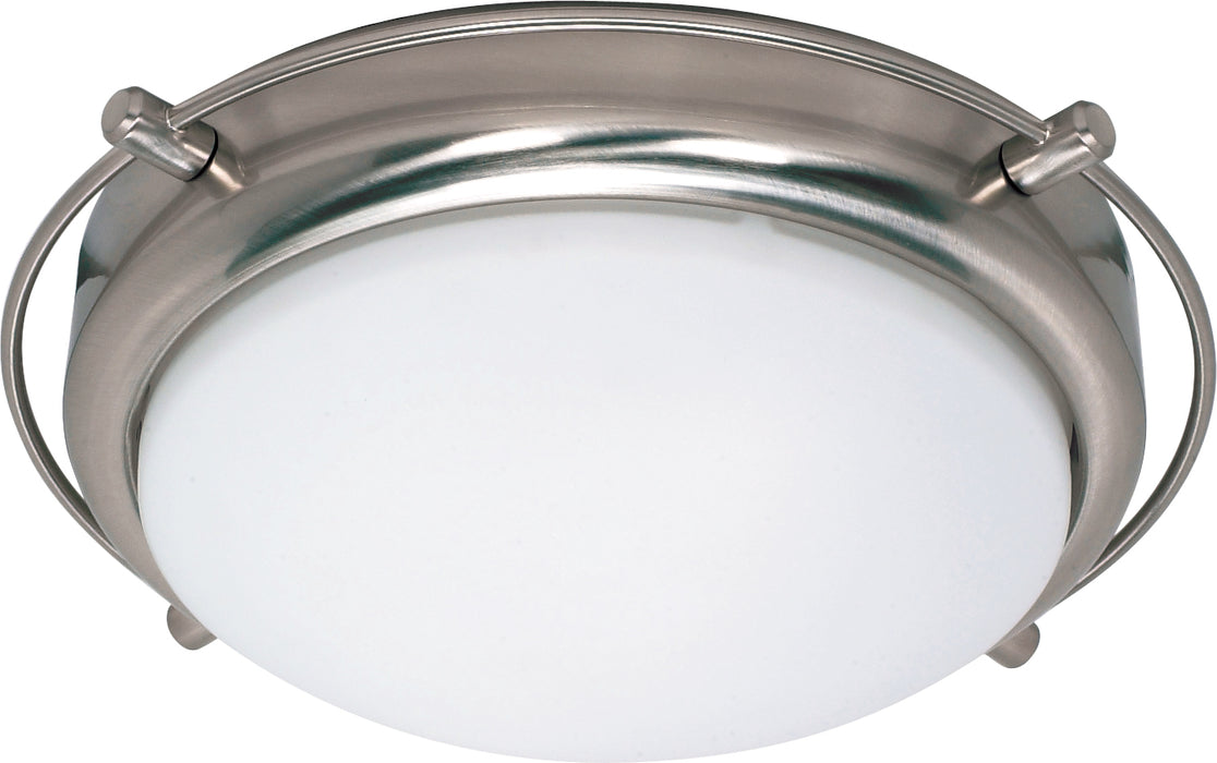 Polaris Two Light Flush Mount in Brushed Nickel