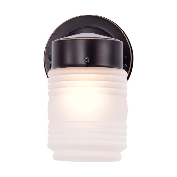 One Light Outdoor Mason Jar in Mahogany Bronze
