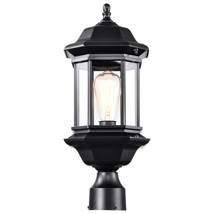 Hopkins One Light Outdoor Post Lantern in Matte Black