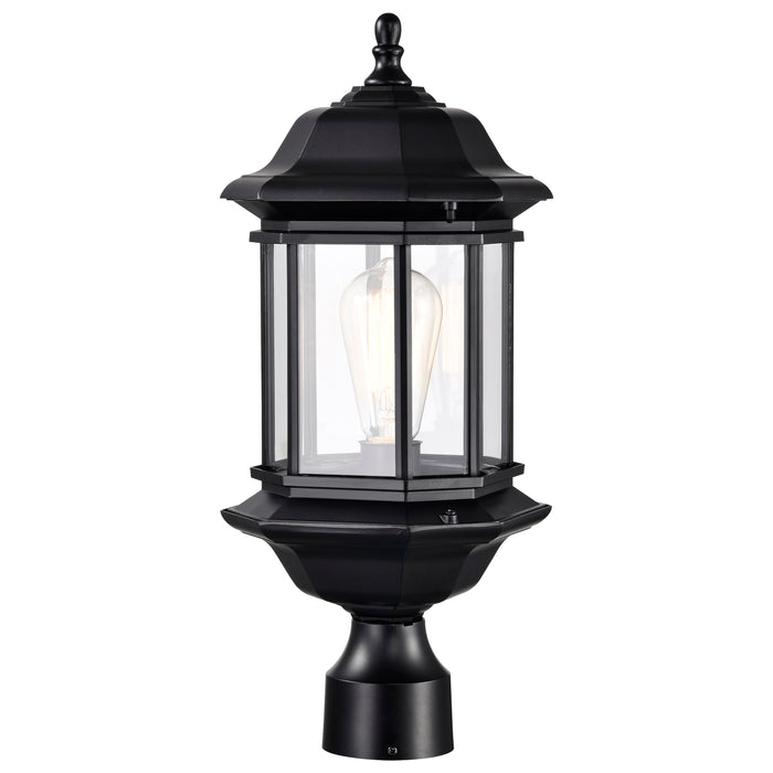 Hopkins One Light Outdoor Post Lantern in Matte Black