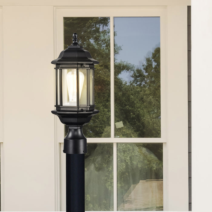 Hopkins One Light Outdoor Post Lantern in Matte Black