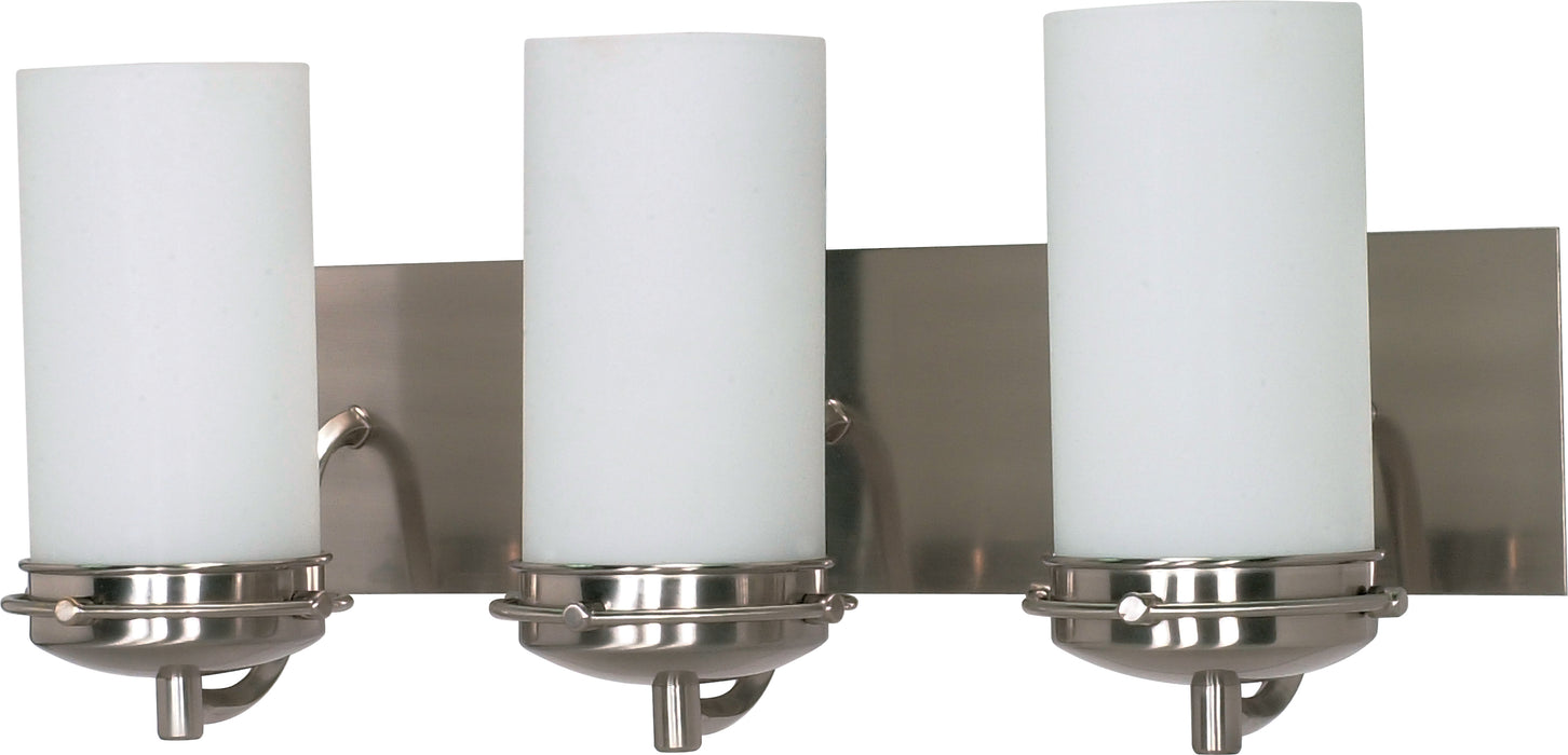 Polaris Three Light Vanity in Brushed Nickel