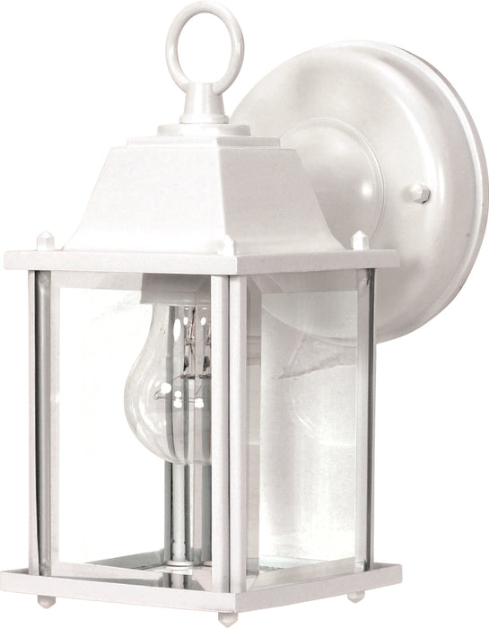 Cube Lantern One Light Wall Lantern in White