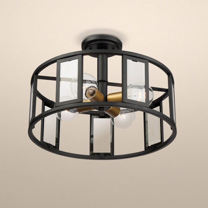 Payne Four Light Semi-Flush Mount in Midnight Bronze