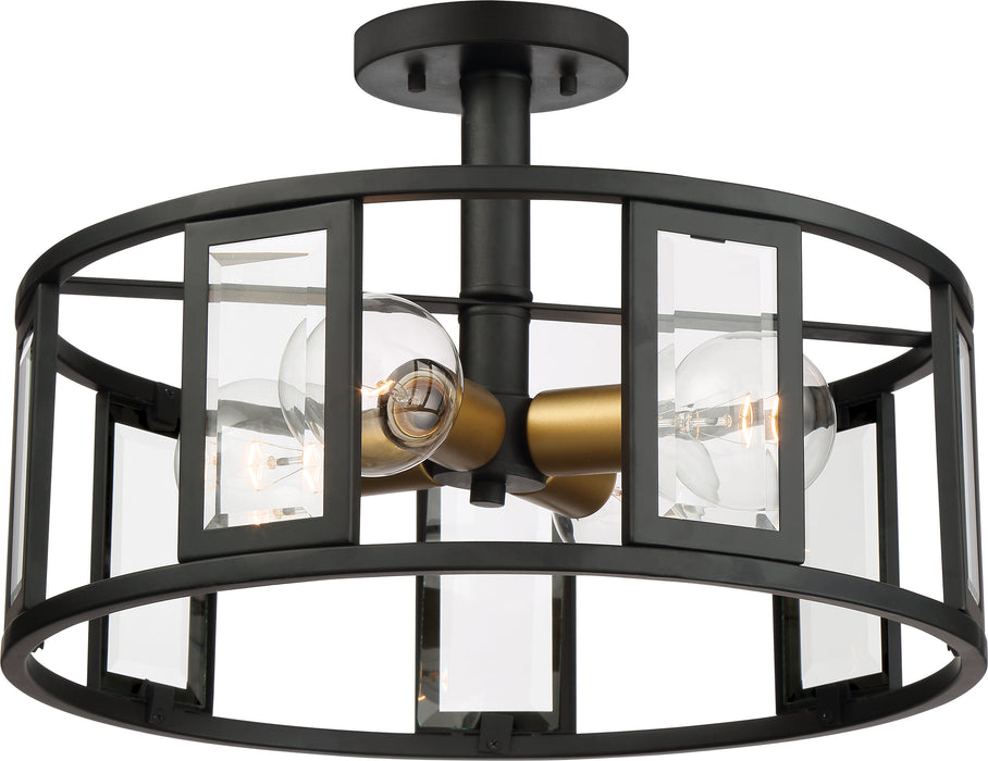 Payne Four Light Semi-Flush Mount in Midnight Bronze