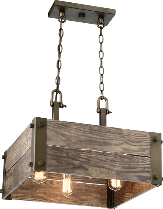 Winchester Four Light Pendant in Bronze