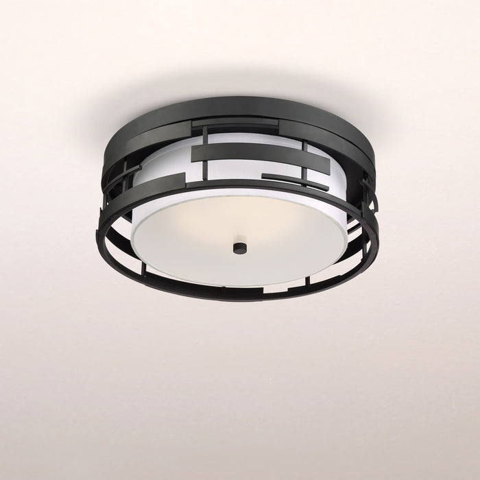 Lansing Three Light Flush Mount in Midnight Bronze