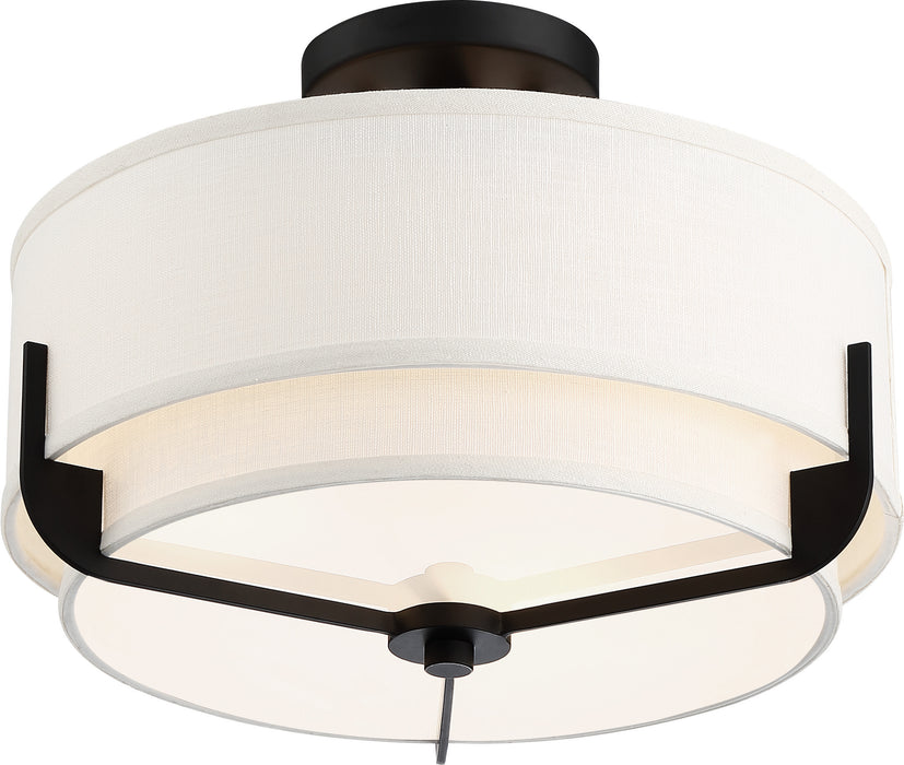 Frankie Three Light Semi Flush Mount in Aged Bronze